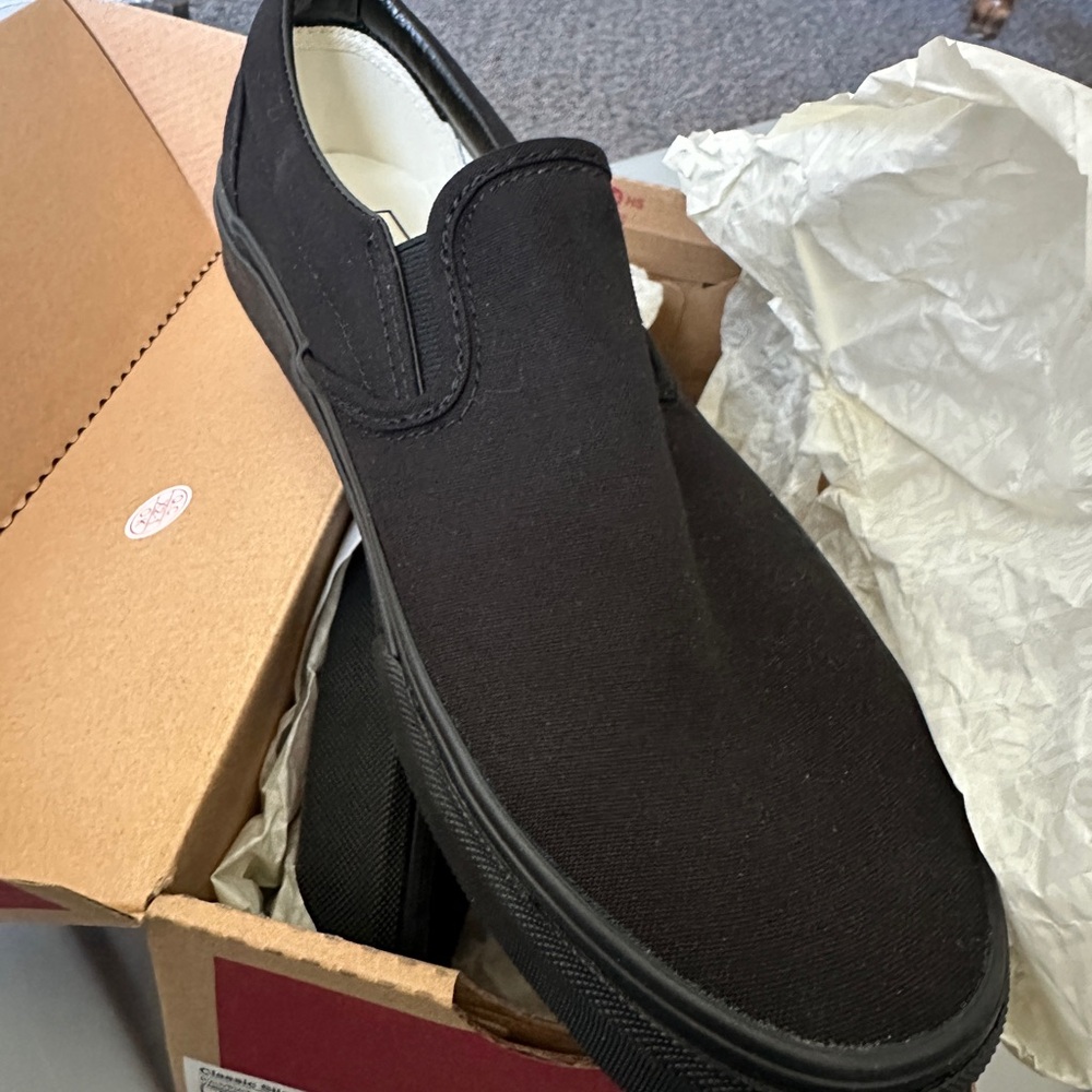 Vans Black Canvas Slip-On Loafers